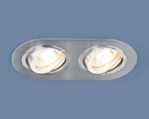 Светильник встраиваемый поворотный Elektrostandard 1061/2 MR16 WH 220В Серебро картинка 